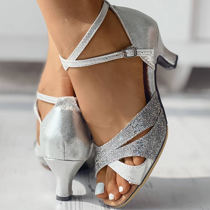 Norvielle Damen High Heels Pailletten