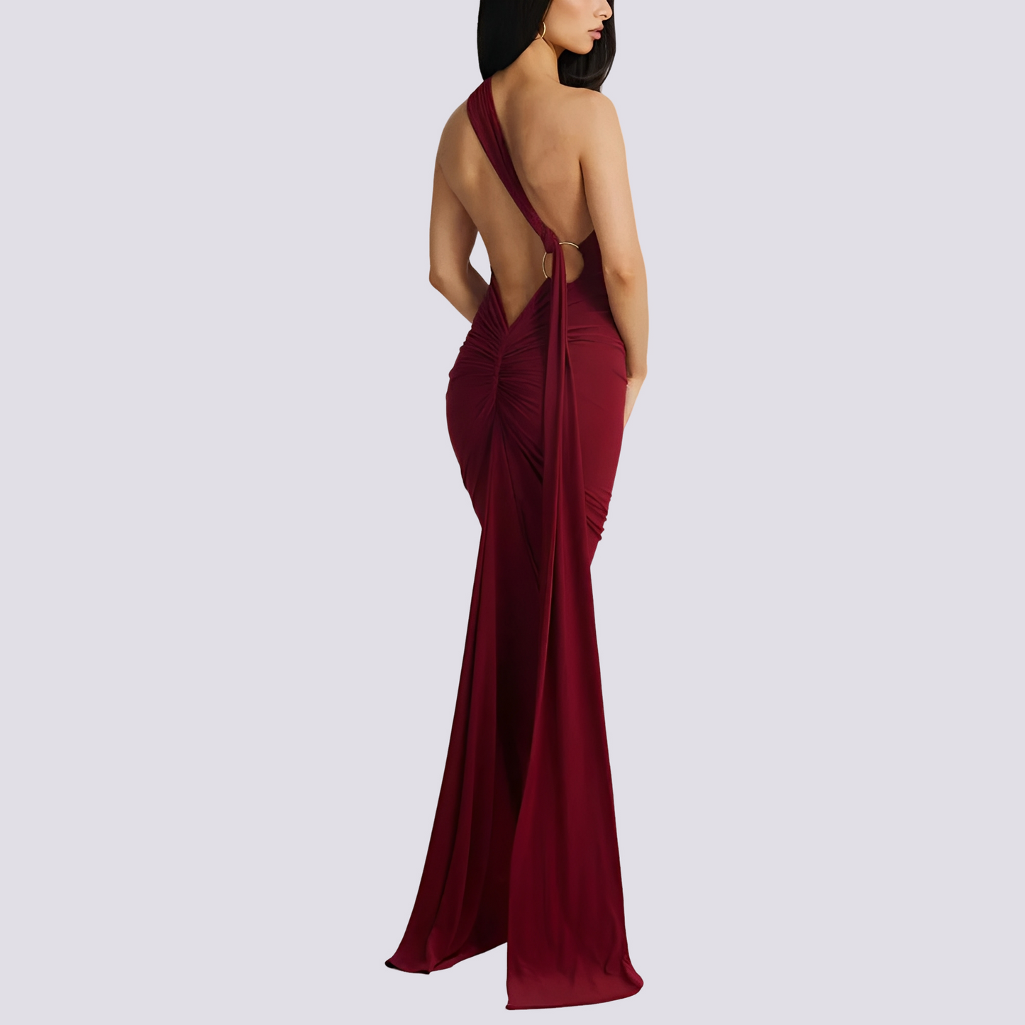 Elegantes Damen Plisseekleid Rückenfrei