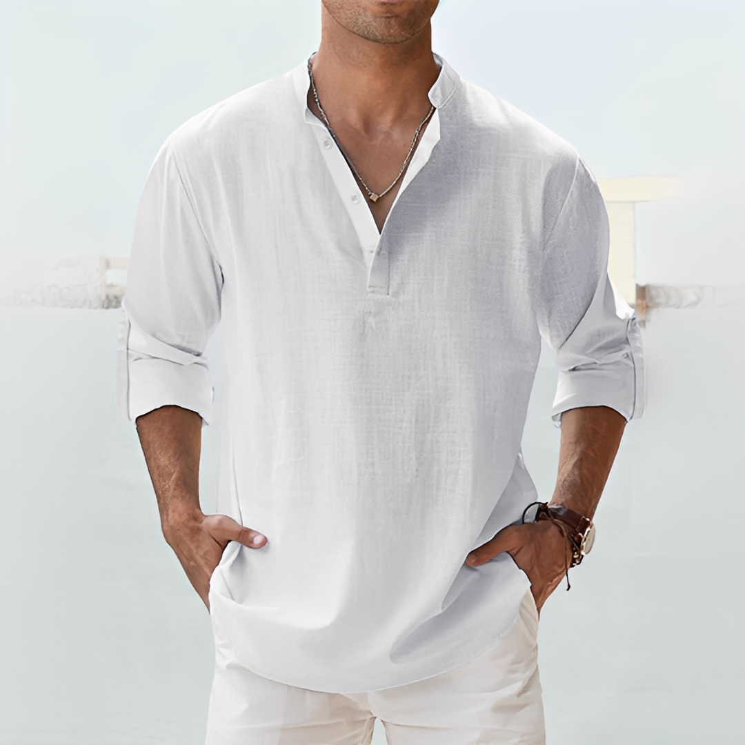 Herren T-Shirt Bequem Baumwolle Weiß