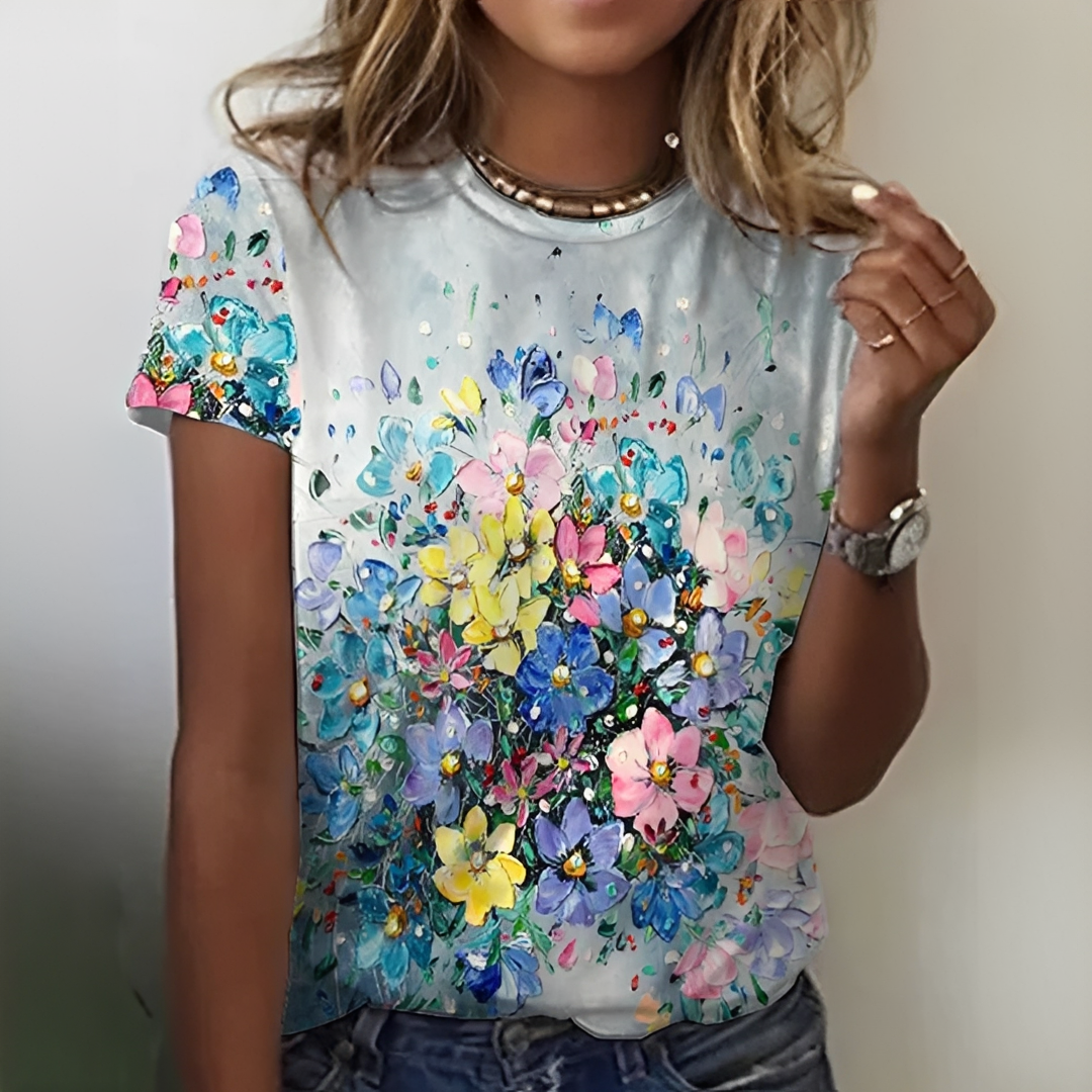 Parla Damen T-Shirt Sommerbaumwolle Weiß