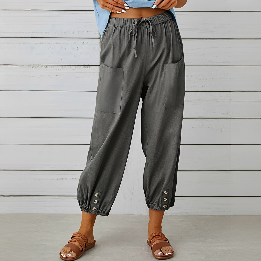 Damen Sommerhose Elegant Leicht Beige