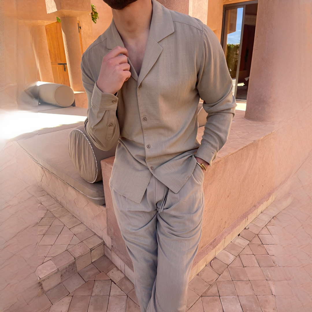 Herren Sommerhemden Elegantes Leinen Weiß