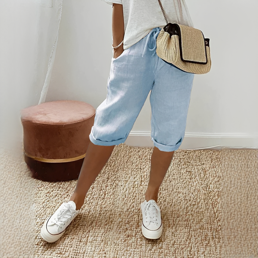 Damen Sommerhose Trendig Leicht Beige