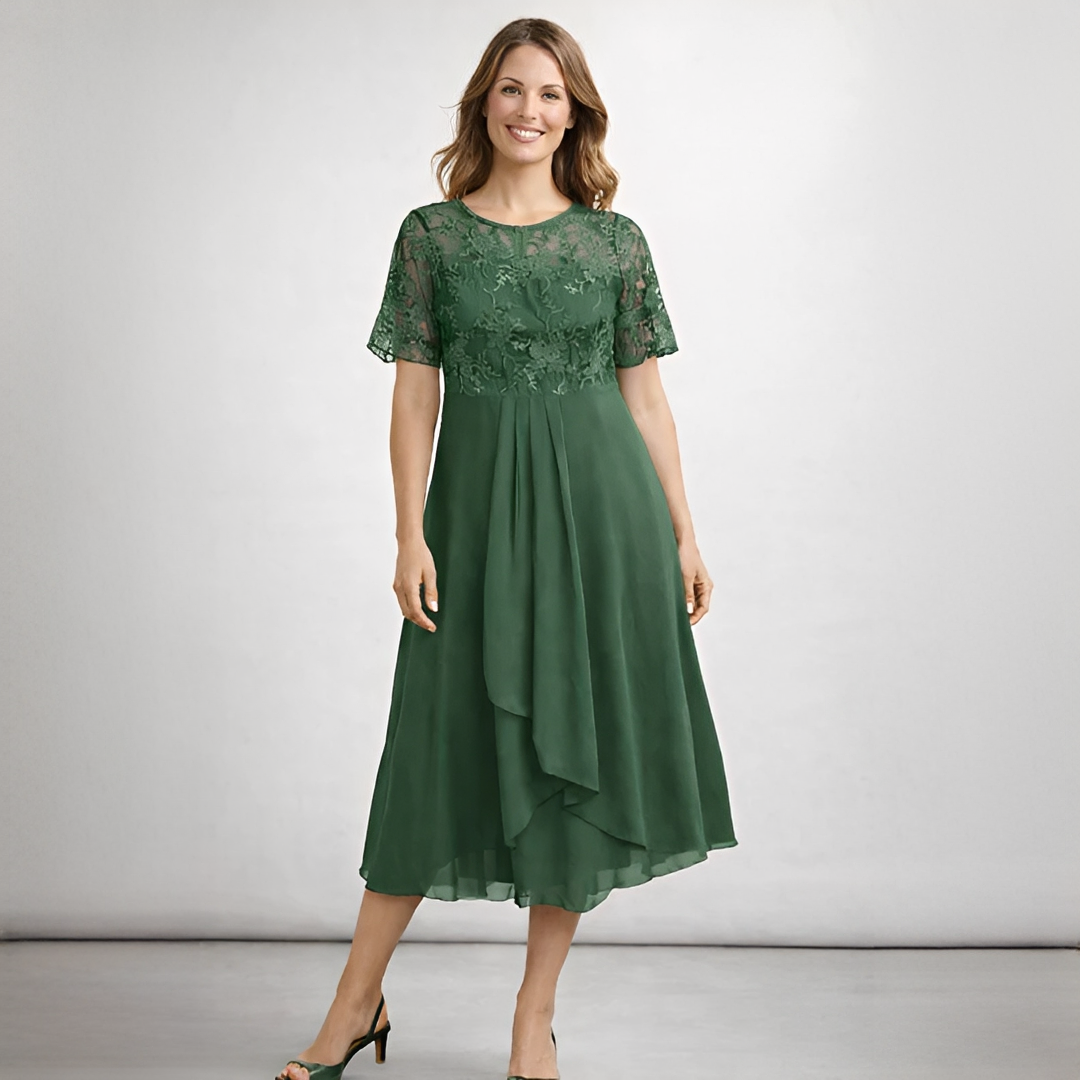 Damenkleid Floraine Elegant Lang Ärmel