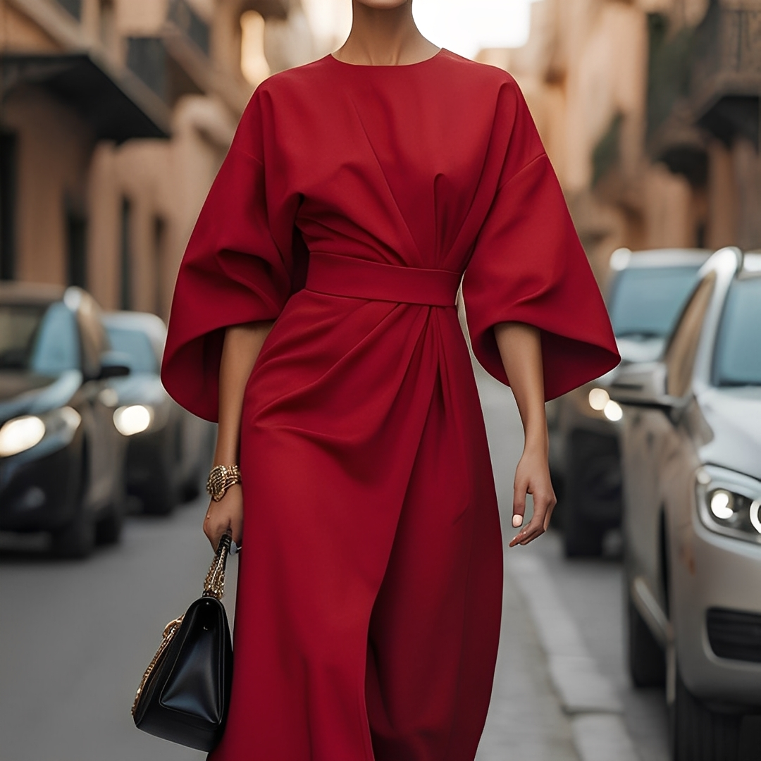 Lauriane Damenkleid Laternenärmel Stilvoll
