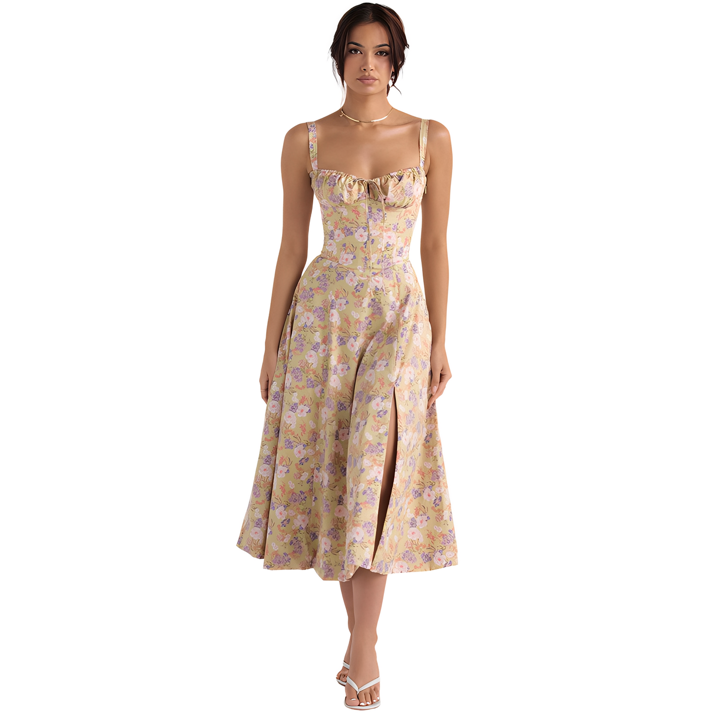 Damen Korsett Midikleid Elegantes Design