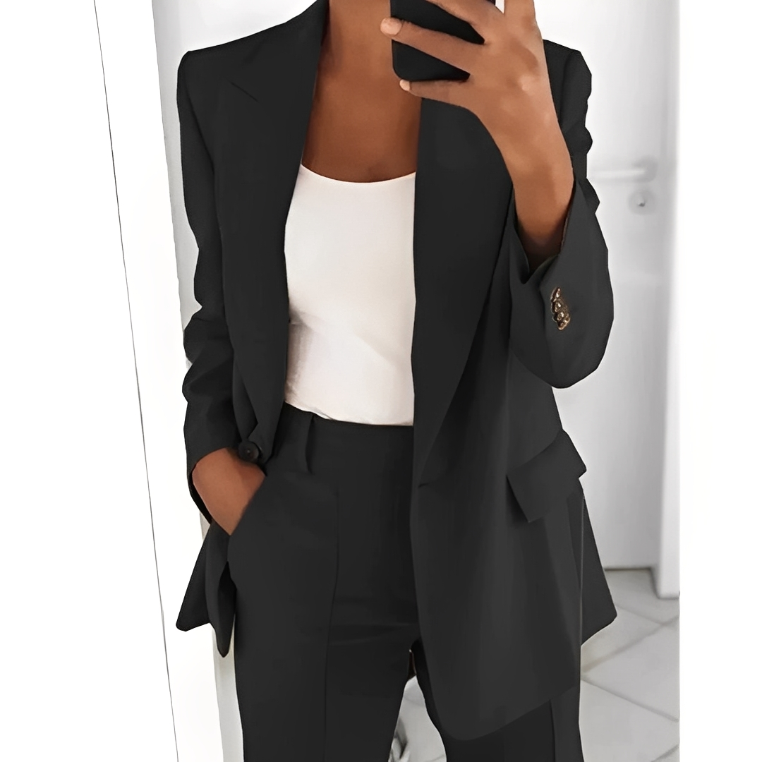 Damen Blazer Set Hosen Elegant