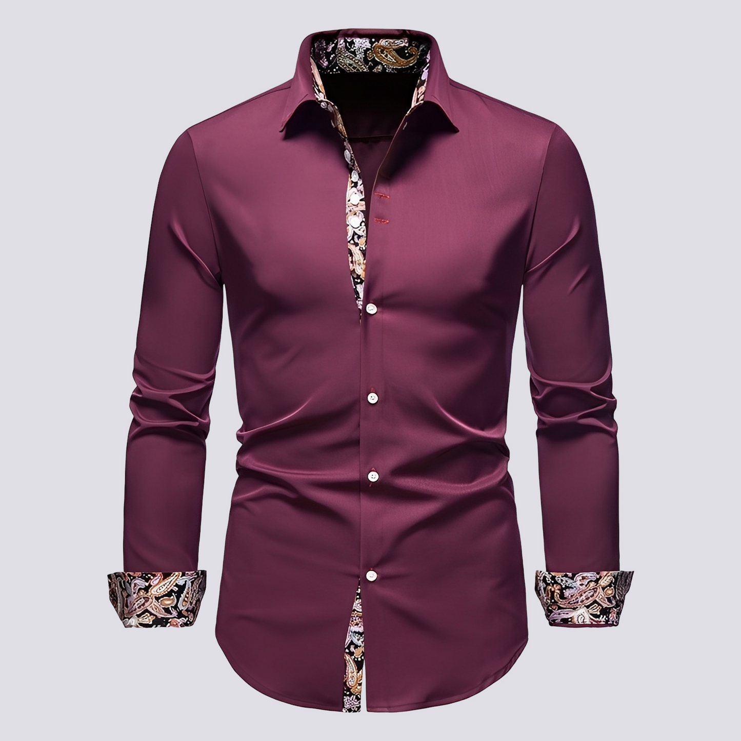 Herren Langarmhemd Modern Baumwolle Weiß