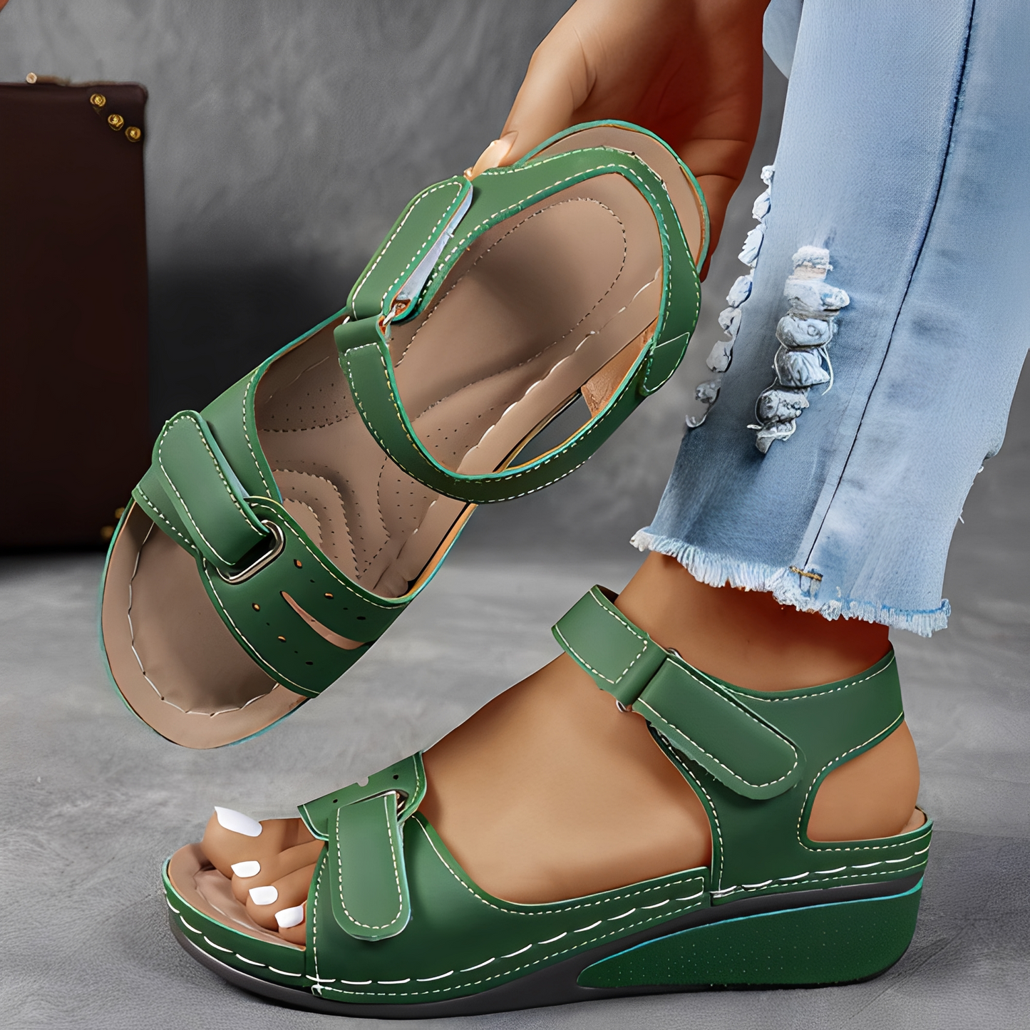 Damen Sandalen Leichtes Komfort-Fußbett Bequem
