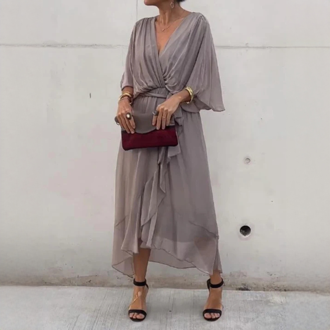 Demara Damen V-Kleid Stilvoll