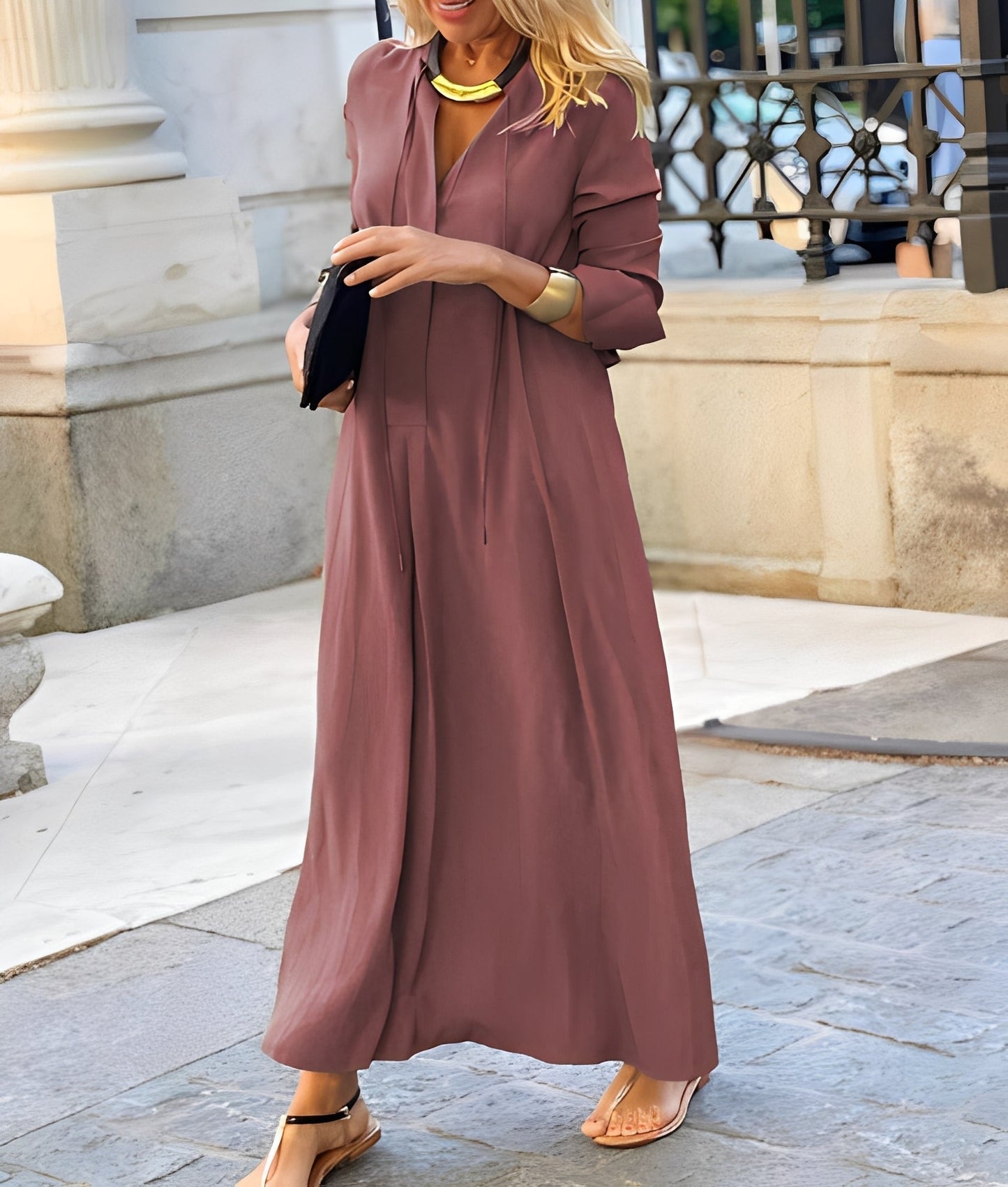 Damen Maxikleid Lässig locker sitzend