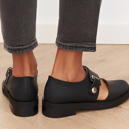 Damen Mary Jane Schuhe Schnalle Flach