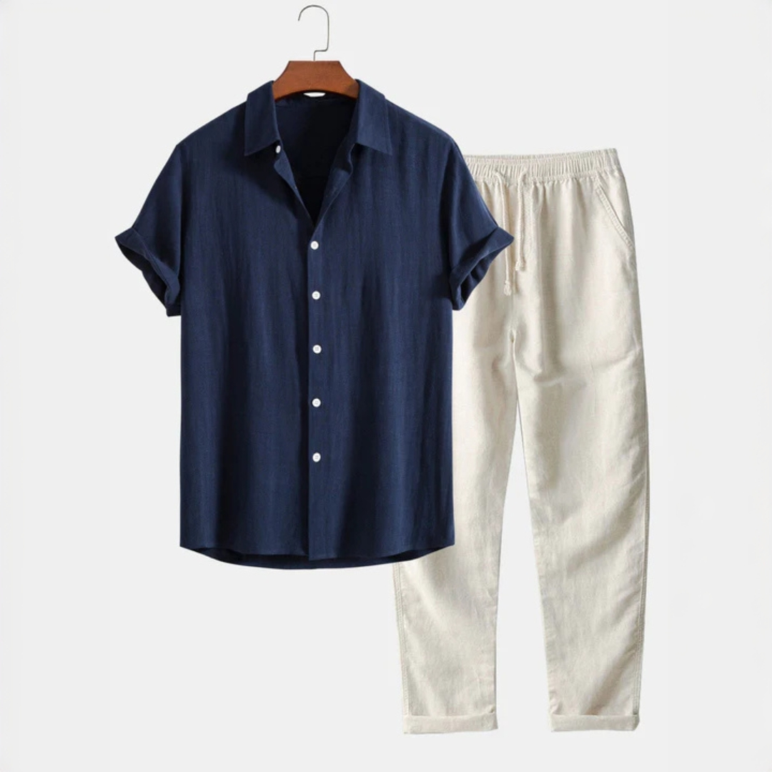 Herren Polo Ensemble Hose Lässig