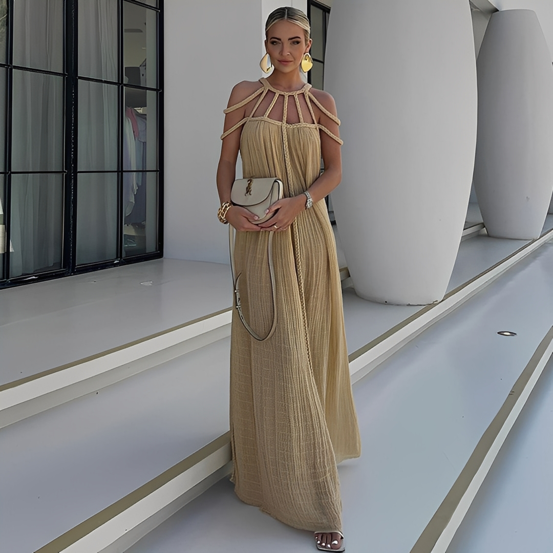 Nikka Damen Sommerkleid Leicht Baumwolle Pastell - Norvielle