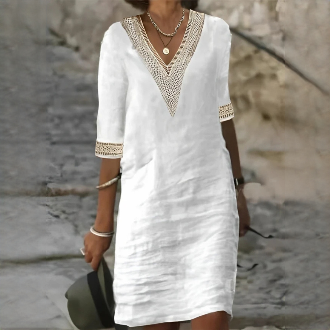 Mellisa Damen Sommerkleid V-Ausschnitt Elegant - Norvielle