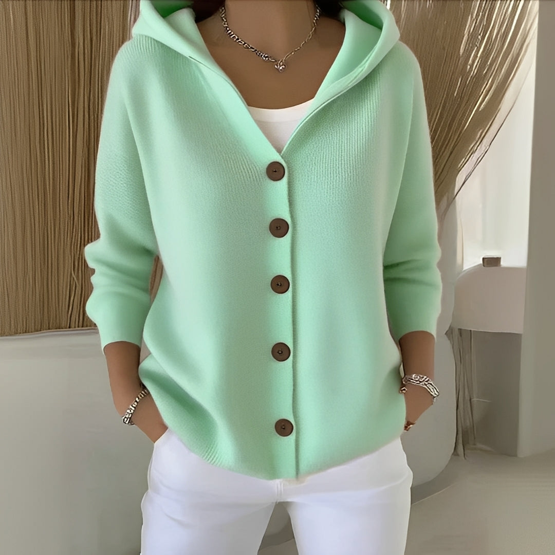 Damen Cardigan Langärmlig Baumwolle