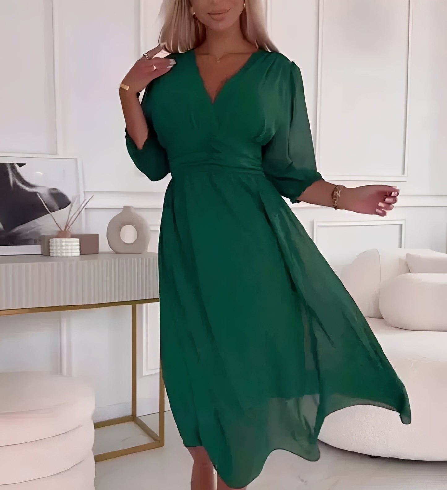 Damen Elegantes Kleid mit Ellbogenärmeln