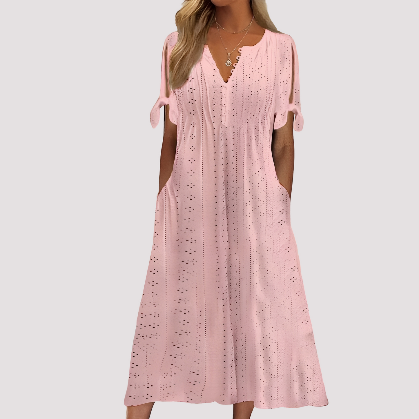 Maisy Damen Kleid Ausgeschnitten Schwarz - Norvielle