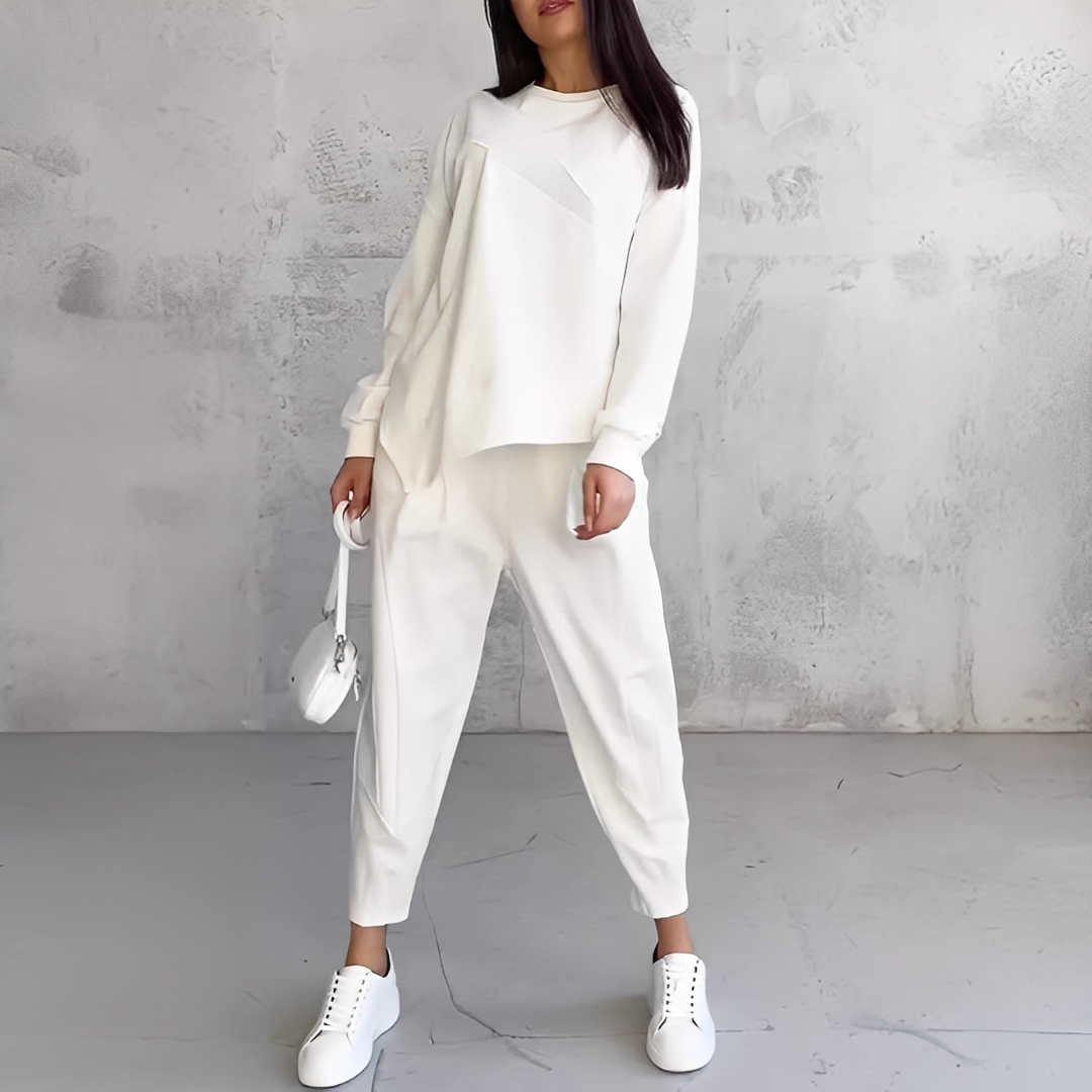Damen Pullover Set Rundhals Hose