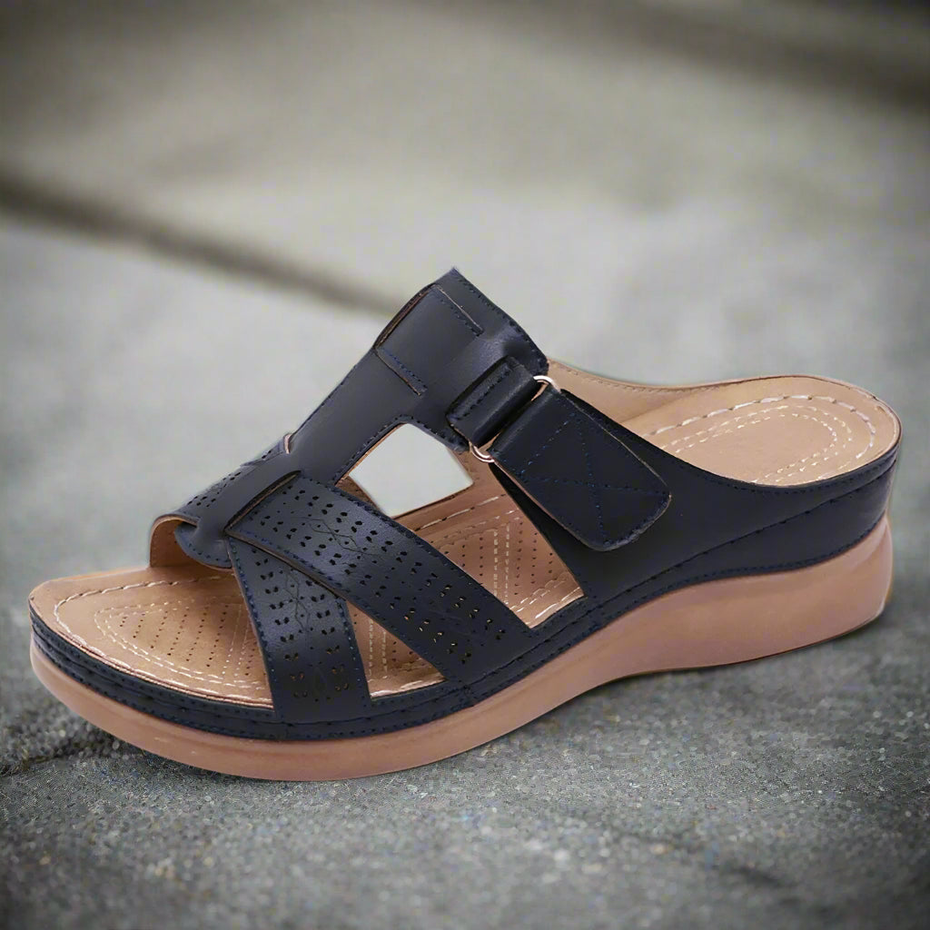 Damen Sommer-Sandalen Klettverschluss Offene Zehen Teilweise Robust