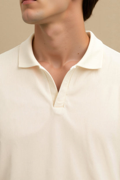 Herren Poloshirt Beige Elegant Zeitlos