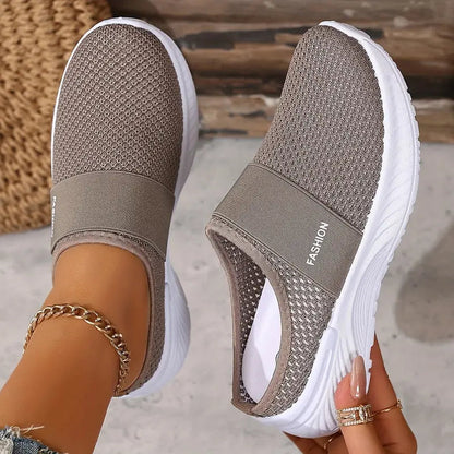 Damen Orthopädische Slip On Schuhe Klettverschluss