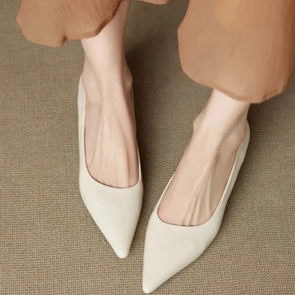 Damen Pumps Klassisch Spitze Niedriger Absatz - Norvielle