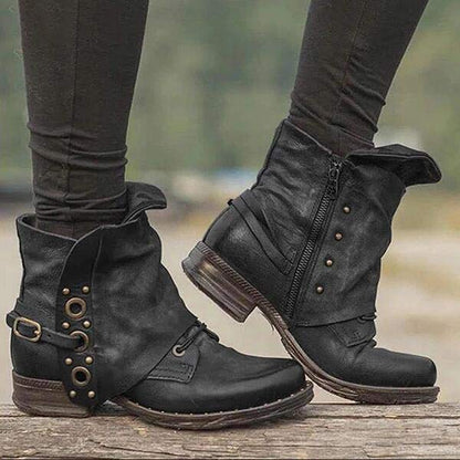 Norvielle Damen Stiefelette Rutschfest Mit Seitenreißverschluss