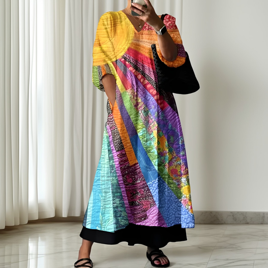 Zanna Damenkleid Farbenfroh Sommerkleid - Norvielle