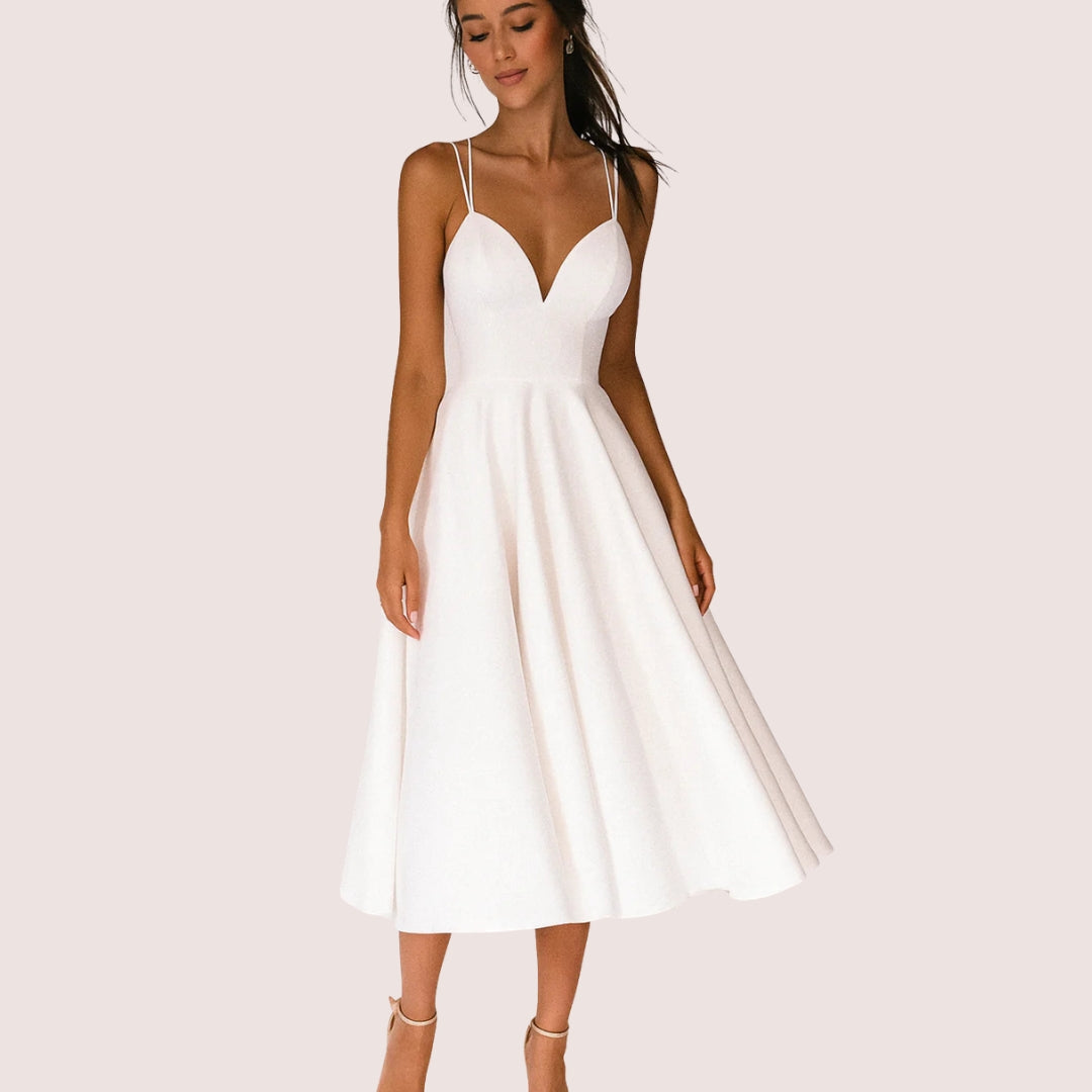 Regine Damen Trägerkleid Midi Hochzeitsgastkleid