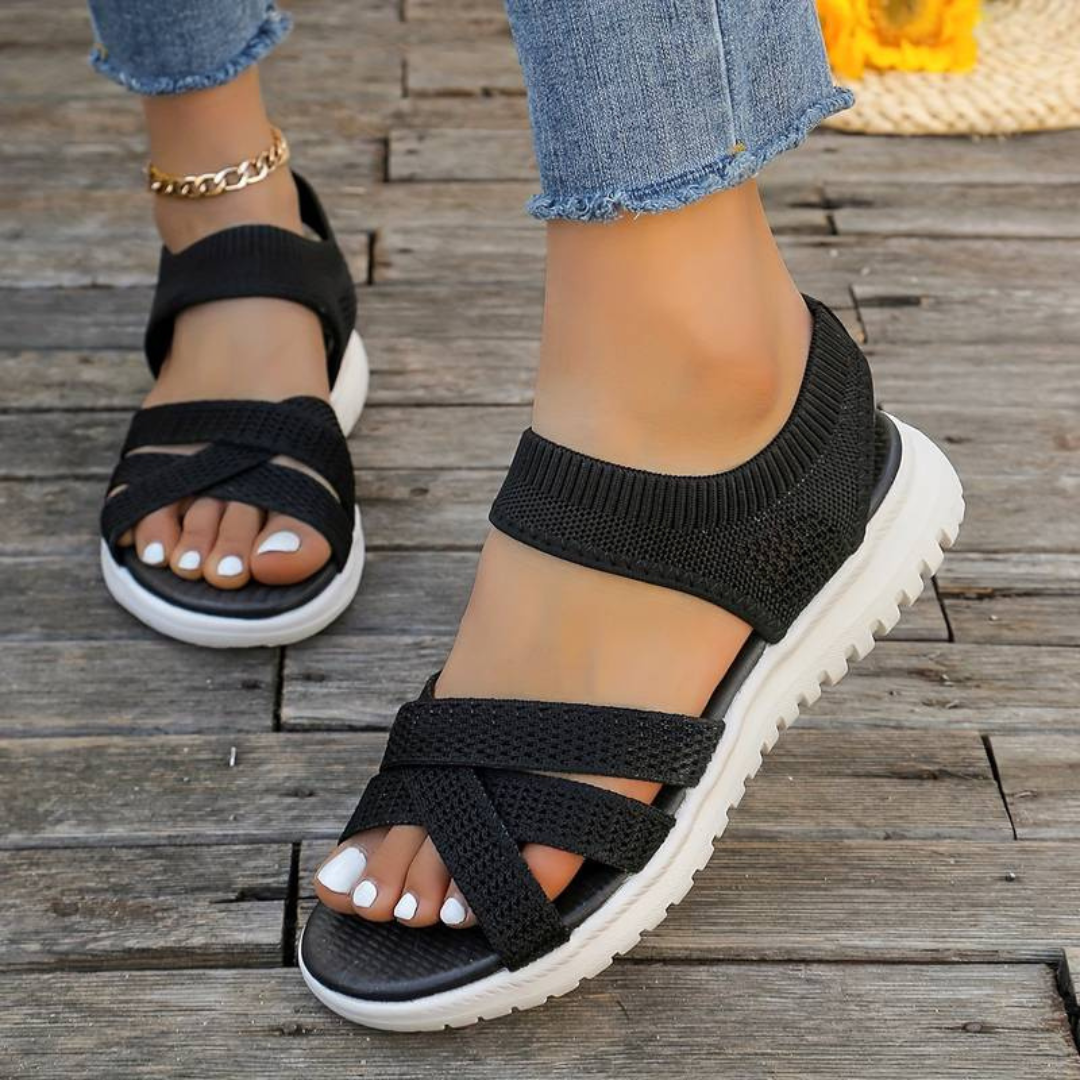 Damen Sommer-Sandalen Riemchen Leicht Bequem