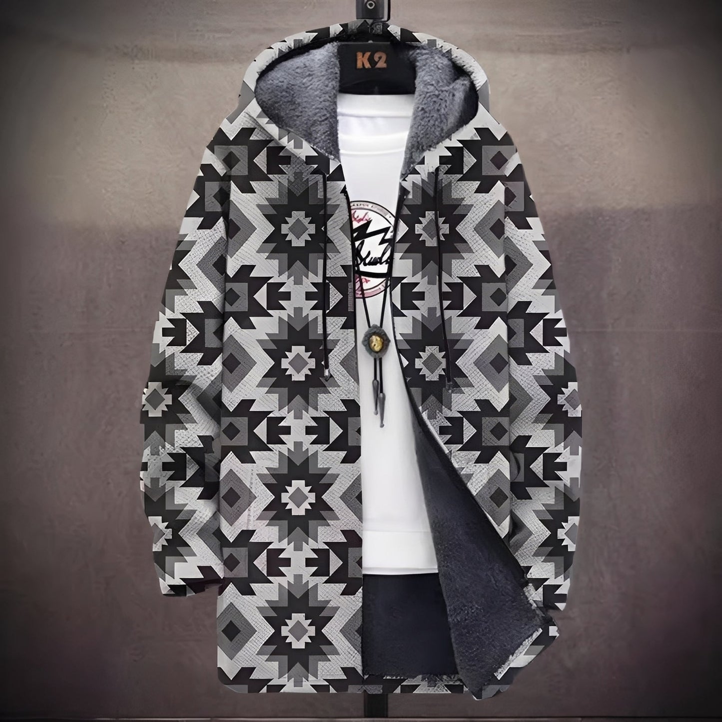 Romy Herren Hoodie Bedruckt Stilvoll Grau