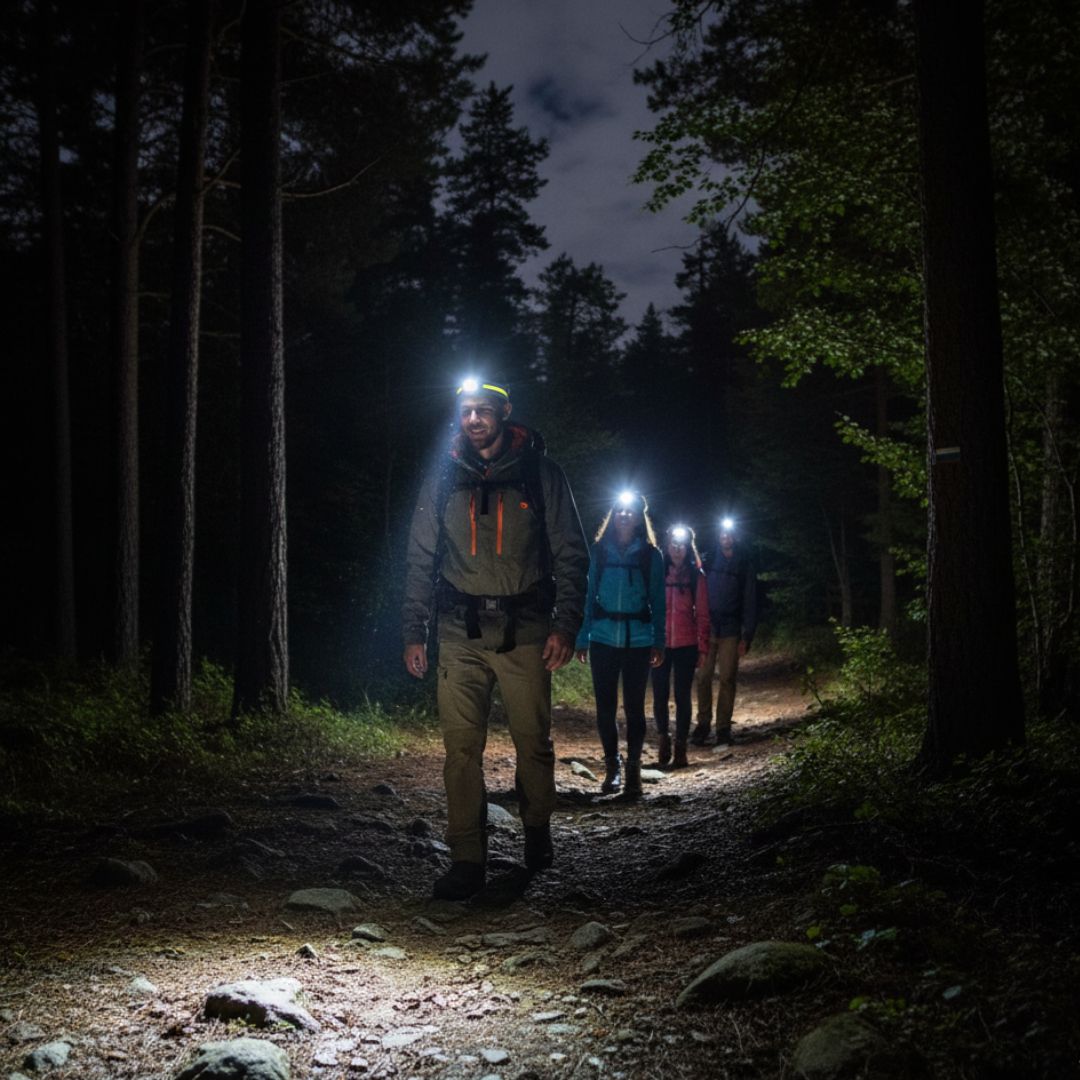 Stirnlampe 1000 Lumen mit rotem Lichtmodus