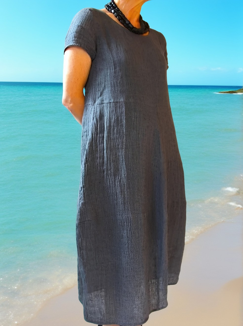 Damen Kurzarmkleid Leicht Komfortabel Sommerkleid