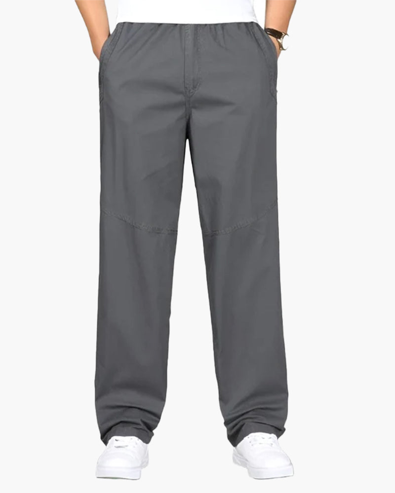Herren Freizeithose Baumwolle Gerader Schnitt Elastikbund