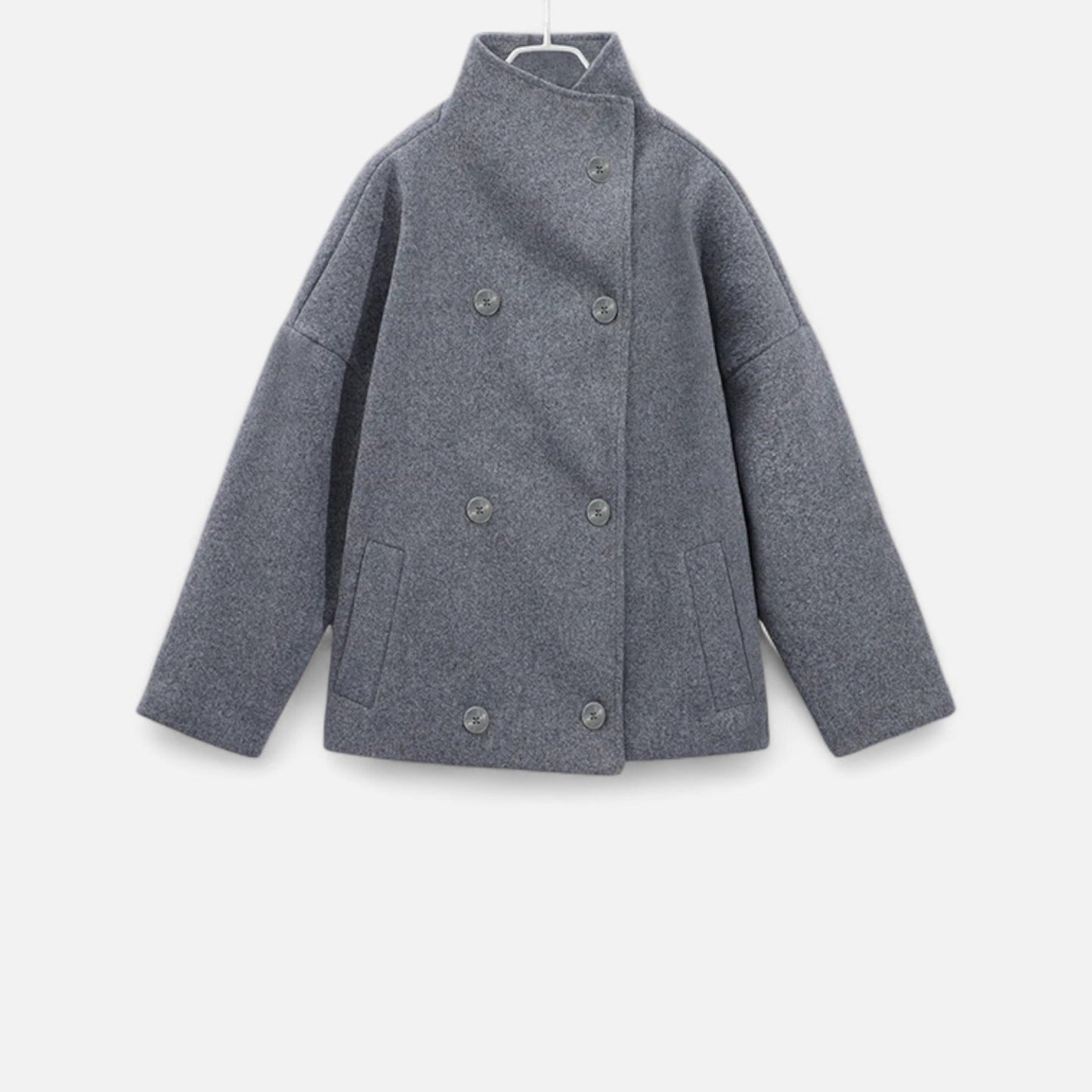 Damen Kurzjacke Stehkragen Modern Zeitlos Schwarz - Norvielle