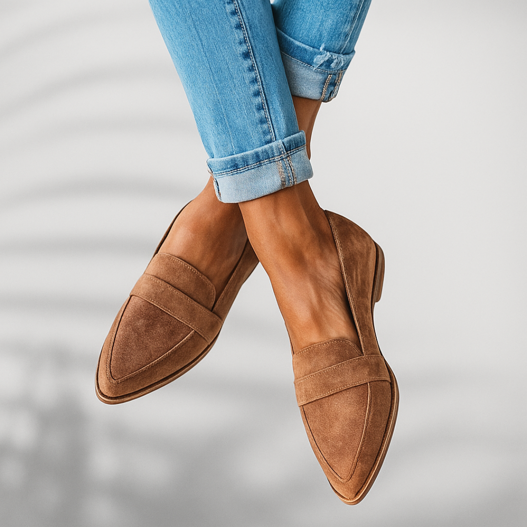 Damen Zehen-Loafer Schlanke Bequem Leder