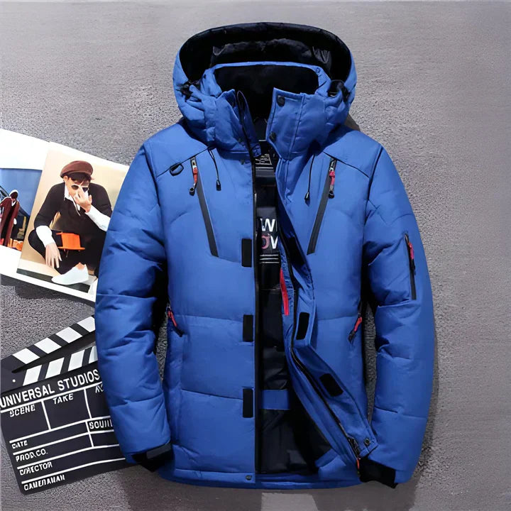 Herren Winterjacke Steppjacke Wattiert Kapuze