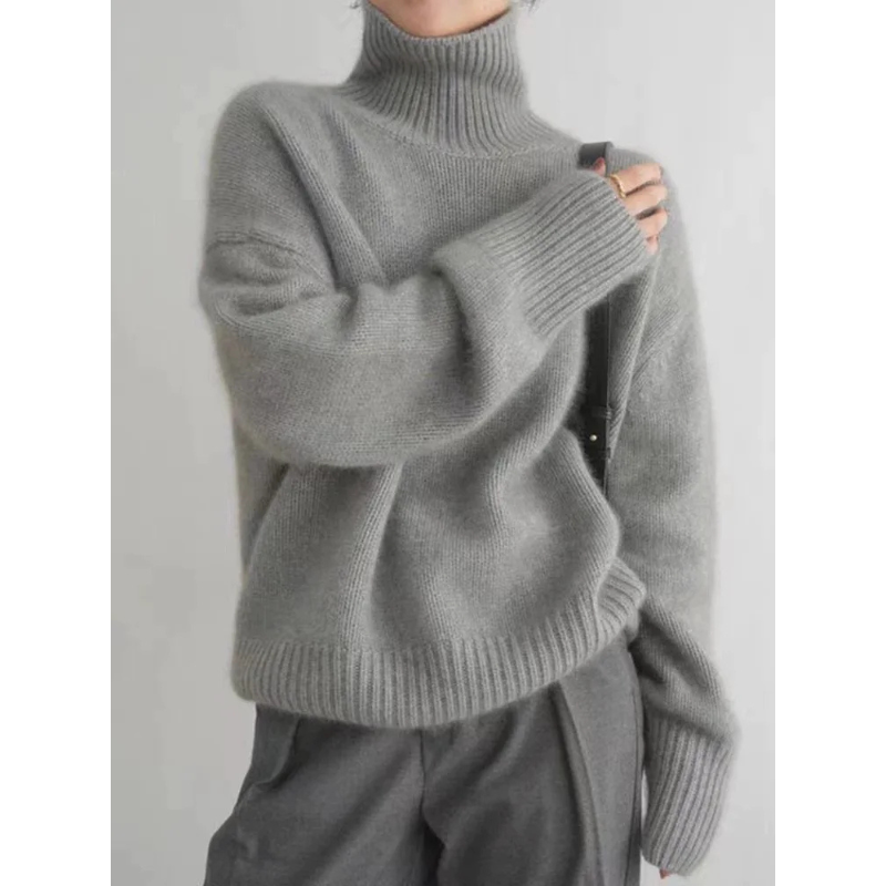 Damen Loose Fit Rollkragenpullover