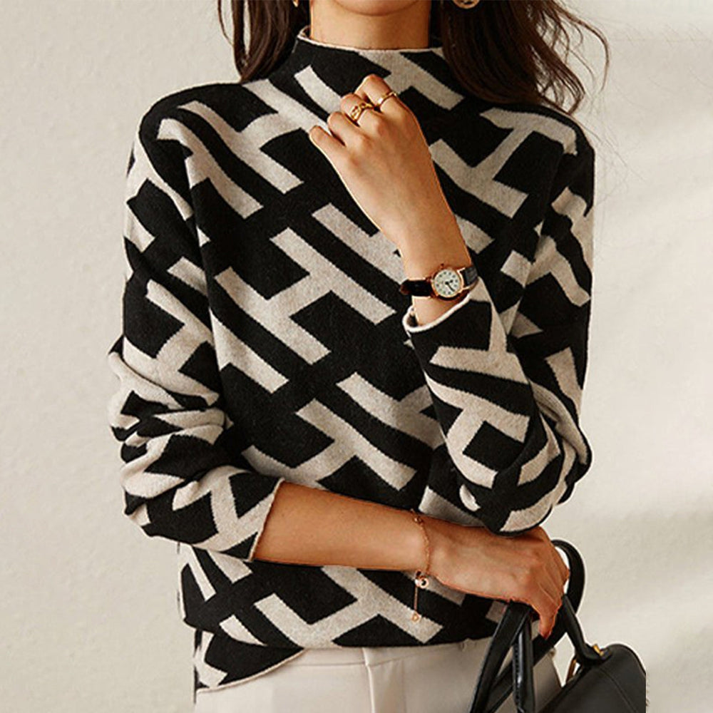 Norvielle Damen Geometrischer Pullover Bequem