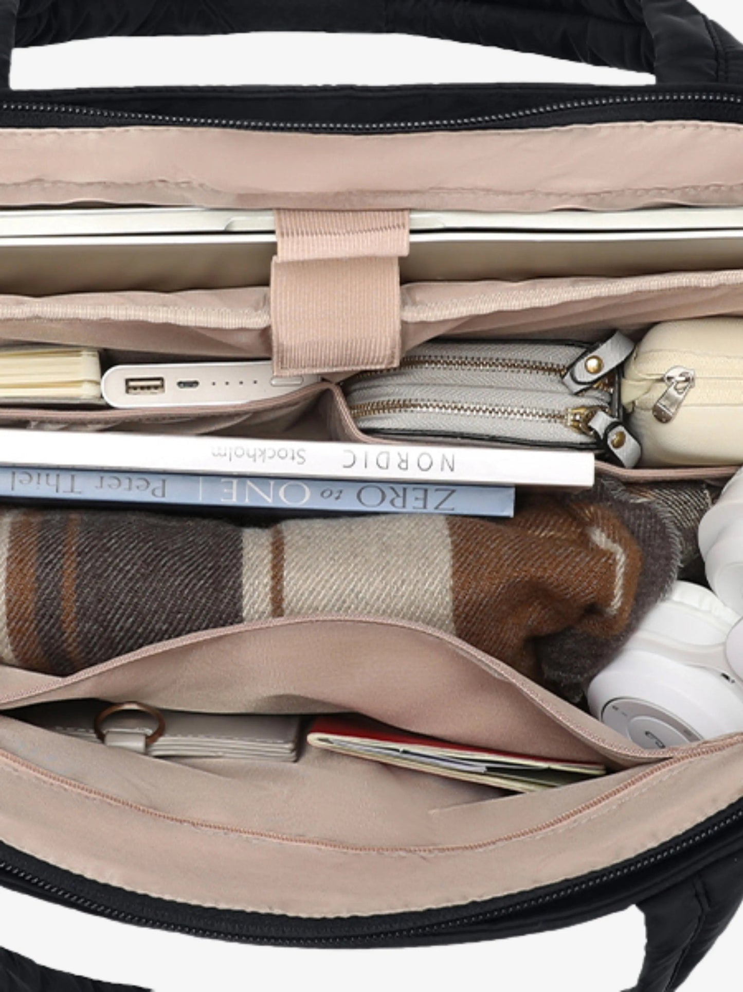 Gepolsterte Damenhandtasche Steppdesign Seitentaschen