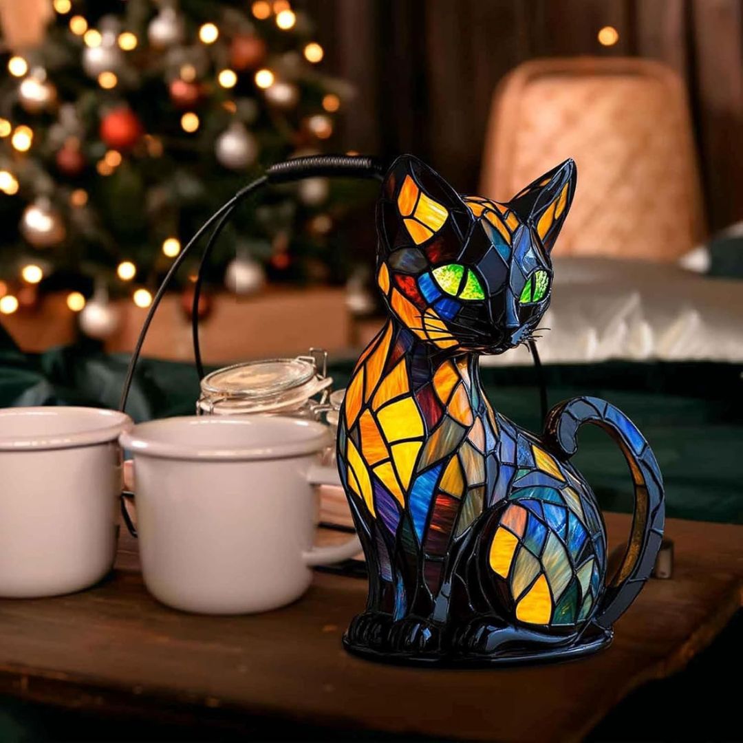 Handgefertigte Katzenlampe Leuchtend Dekorationslampe