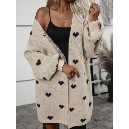 Damen Langarmshirt Mit Herzmuster