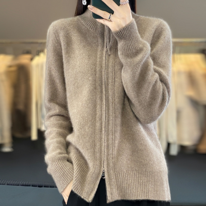 Norvielle Damen Strickjacke Reißverschluss Elegant