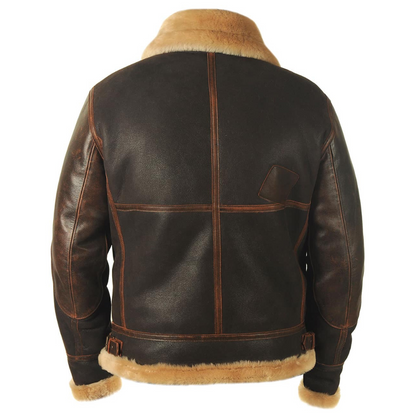 Maverick Herren Pilotenjacke Warm Leder