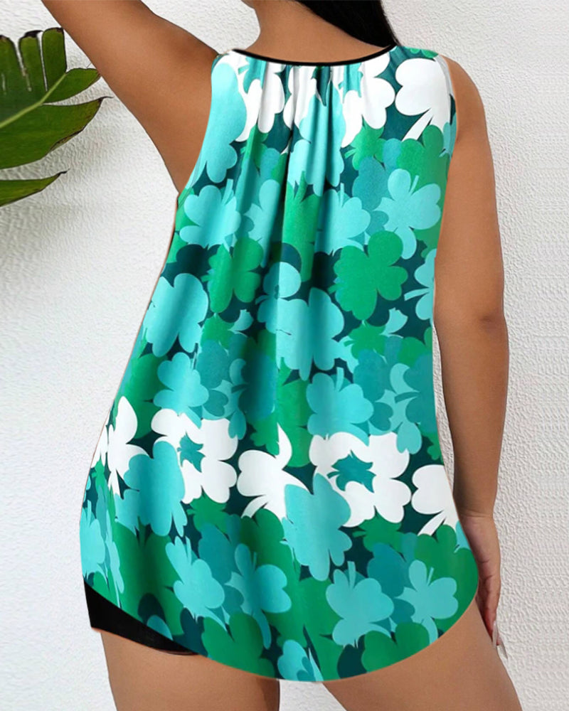 Norvielle Damen Zweiteiliges Tankini Gedruckt