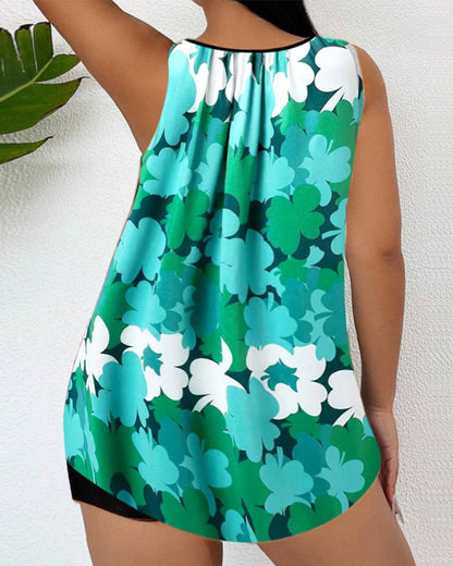 Norvielle Damen Zweiteiliges Tankini Gedruckt