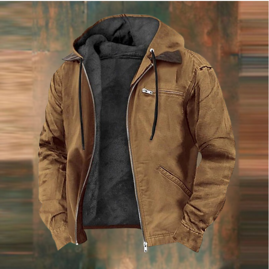 Herren Winterjacke Klassisch Wollstoff Schwarz - Norvielle