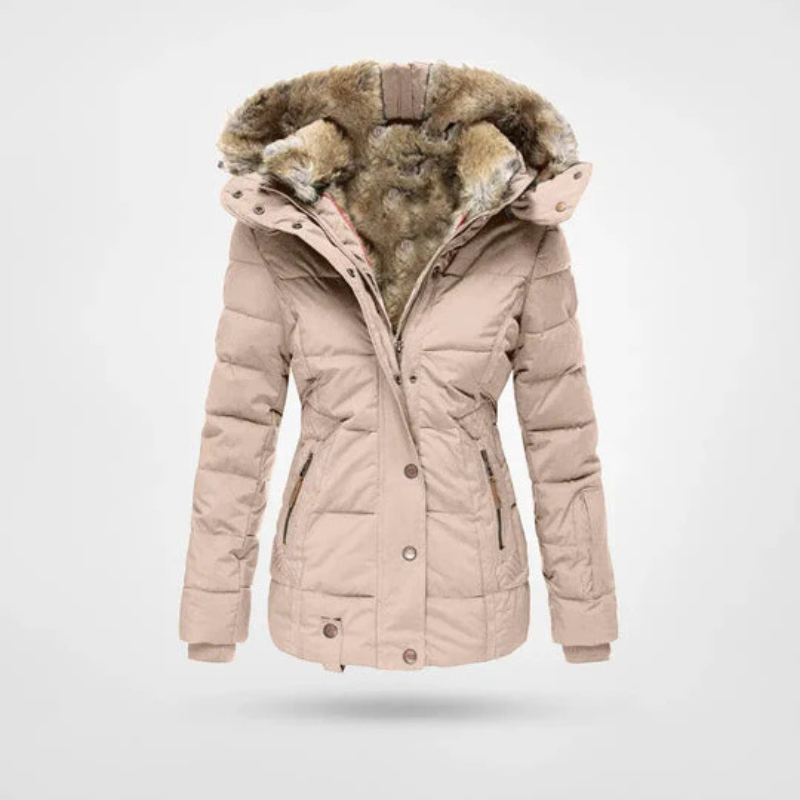 Norvielle Damen Winterjacke Gefüttert mit Kapuze