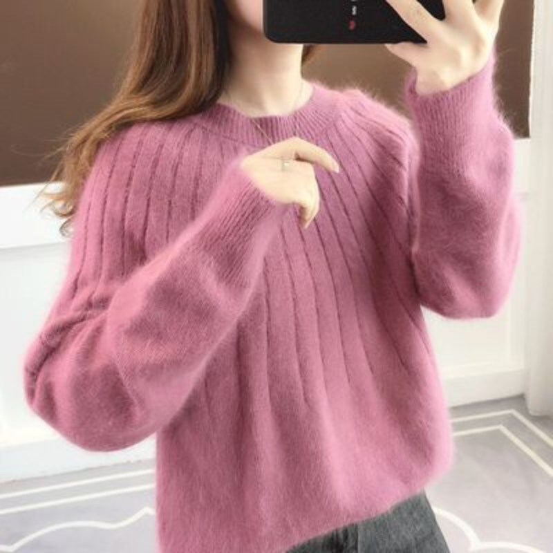 Norvielle Damen Strickpullover Kaschmirweich Rippmuster